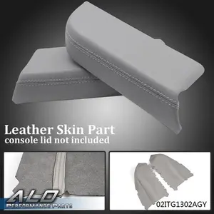 Fit For 09-15 Honda Pilot Front Door Panels Armrest Cover Leather Gray 2Pcs