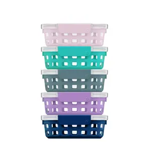 Ello Glass 3.4 Cup 27 Ounce Duraglass Food Storage Meal Prep Container Set, 10 Piece, glass food storage, meal prep container, airtight container, lunch container, BPA free, kitchen storage