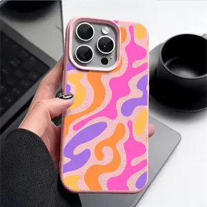 Abstract Colorful Wave Pattern Smartphone Cellphone Case, Shockproof Drop-Resistant Soft TPU Protector Cover, Fashionable Trendy Phone Accessory, Compatible with iPhone 17 16 15 14 13 12 11 X XS XS Max, Minimalist Holiday Gift for Loved Ones & Yourself