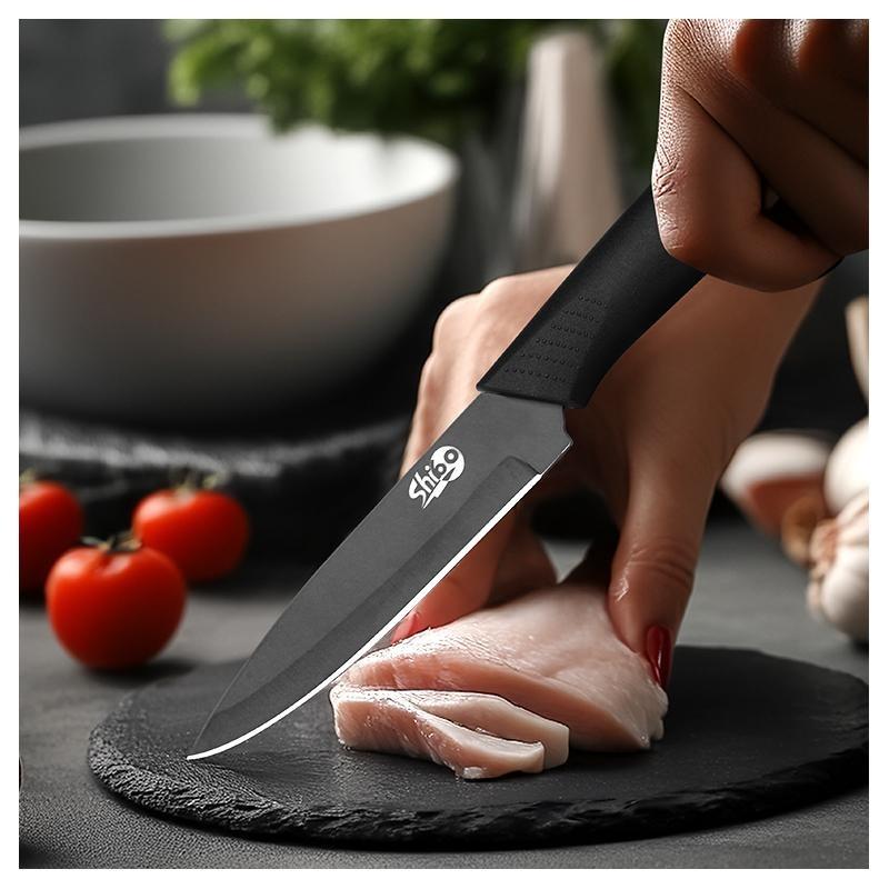 3-piece knife set household chef knife vegetable knife fruit knife set for cutting meat, vegetables and fruits sharp kitchen knives Block