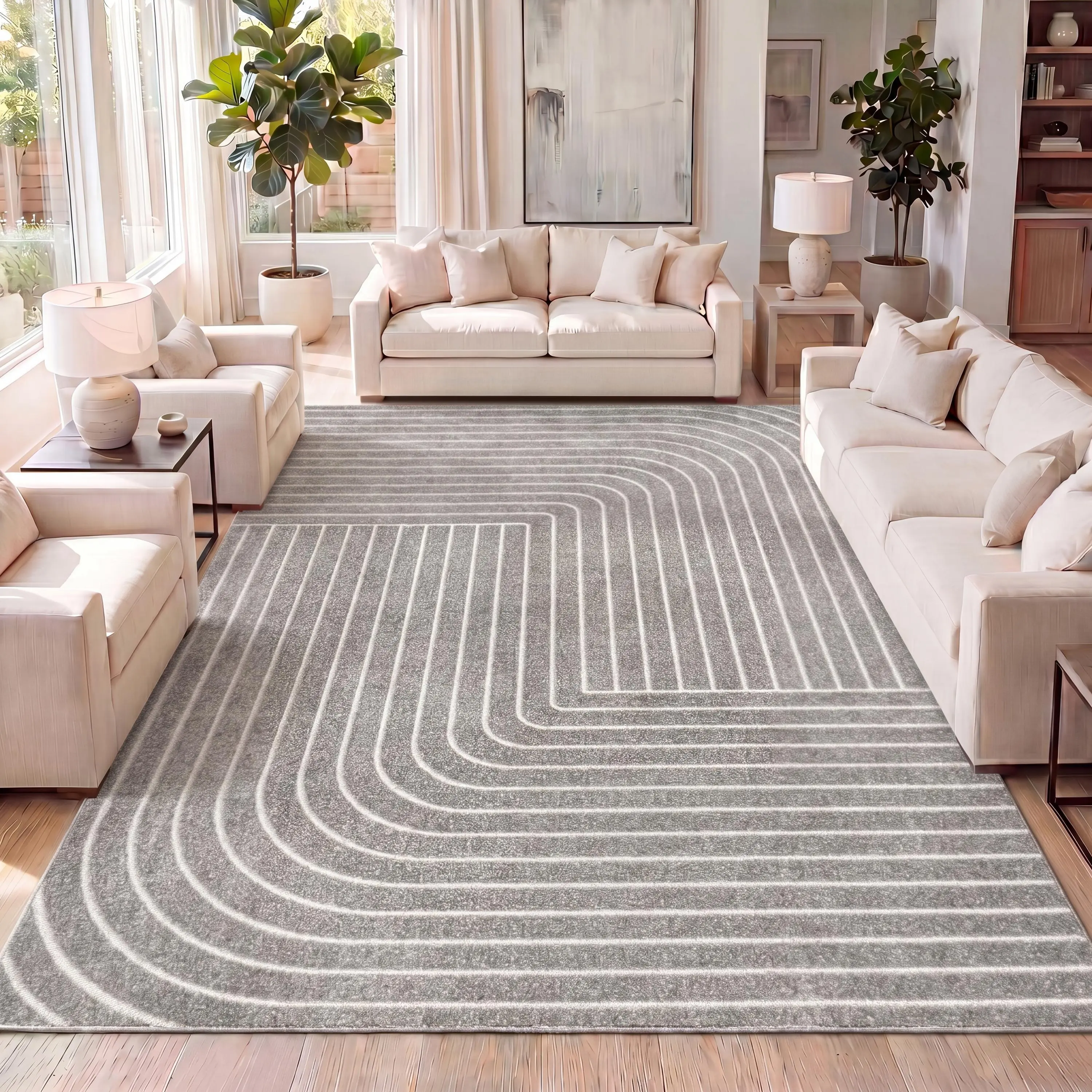 JONATHAN Y Odense High-Low Minimalist Angle Geometric Indoor/Outdoor Area Rug; for Living Room, Kitchen, Bedroom, Dining Room, Patio, Porch, Backyard