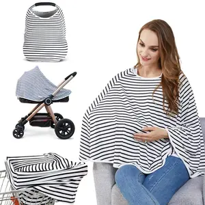 Baby Nursing Cover & Nursing Poncho - Multi Use Cover for Baby Car Seat Canopy, Shopping Cart Cover, Stroller Cover, 360 °     Full Privacy Breastfeeding Coverage, Baby Shower Gifts for Boy&Girl