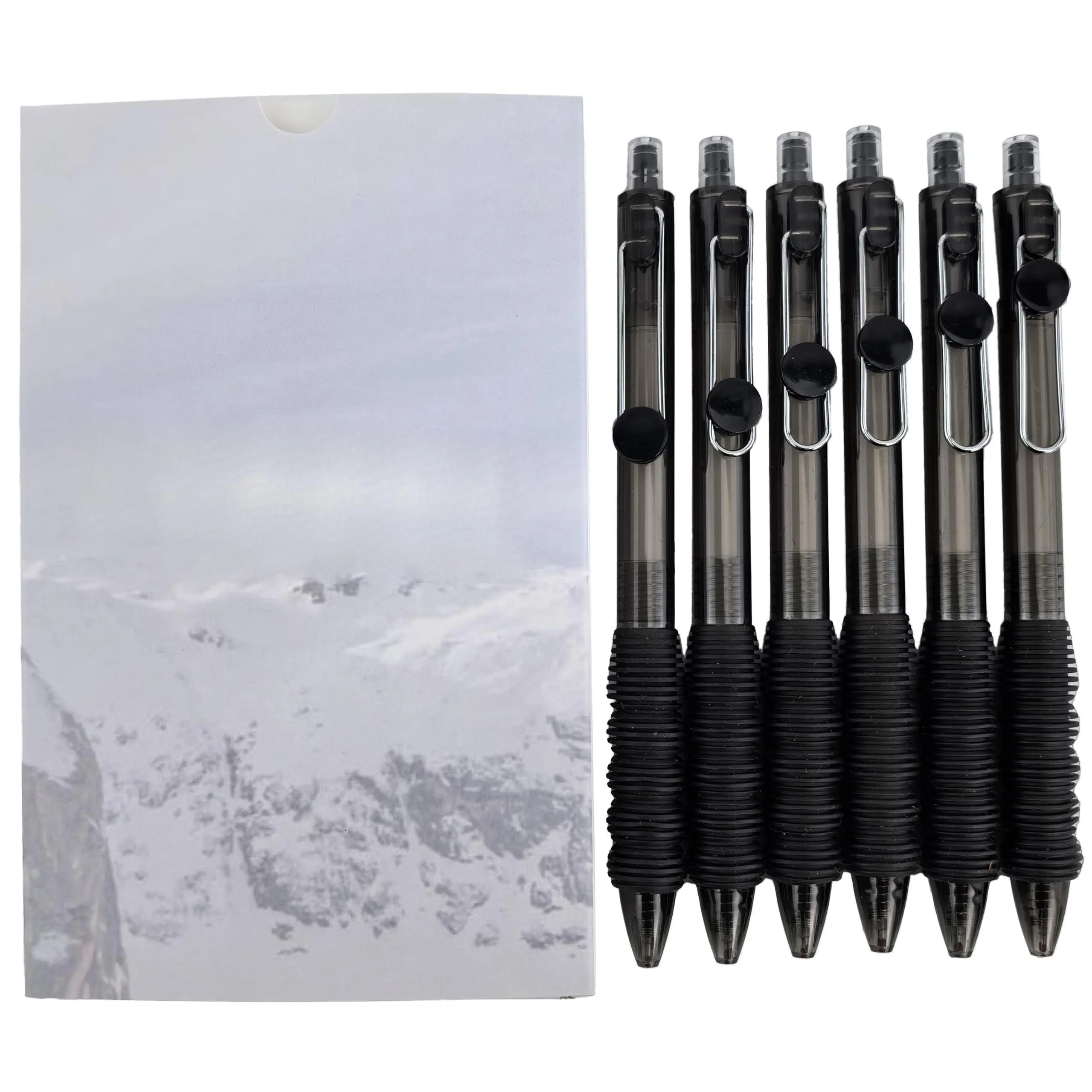 Black Ink  0.38mm Retractable Gel Rollerball Pens Ultra Fine Comfortable Grip Easy Hold Writting Smooth 6 Pack (blackzs038p6)