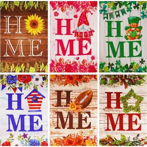 G128 Heart of the Home Welcome Garden Flag Bundle 6 Pack - Welcome Family Housewarming Decorative Flags 12x18 - Double Sided Flags for Porch Patio Yard