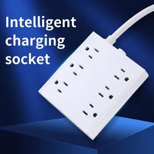 9-in-1 Multi-function Power Strip with Switch and Surge Protection, 6 AC Outlets, 1 USB and 2 Type-C USB Port Outlets, Suitable for Office, Home and Travel, Wall Outlet Extender, Power Outlet Extender light switches