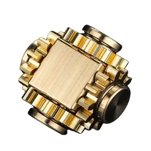 Teenagers & Adults Pure Copper Rotating Toy, Brass Precision Gear Rubik's Cube, High-Speed Copper Rotary Tool, Handheld Fun Accessory, Fidget Cube