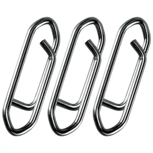 50-Pack Fishing Power Speed Clips, High Strength Stainless Steel Speed Clip for Fishing Lure Quick Change, Freshwater Saltwater Crankbait Popper Lures Quick Snap Connector Tackle