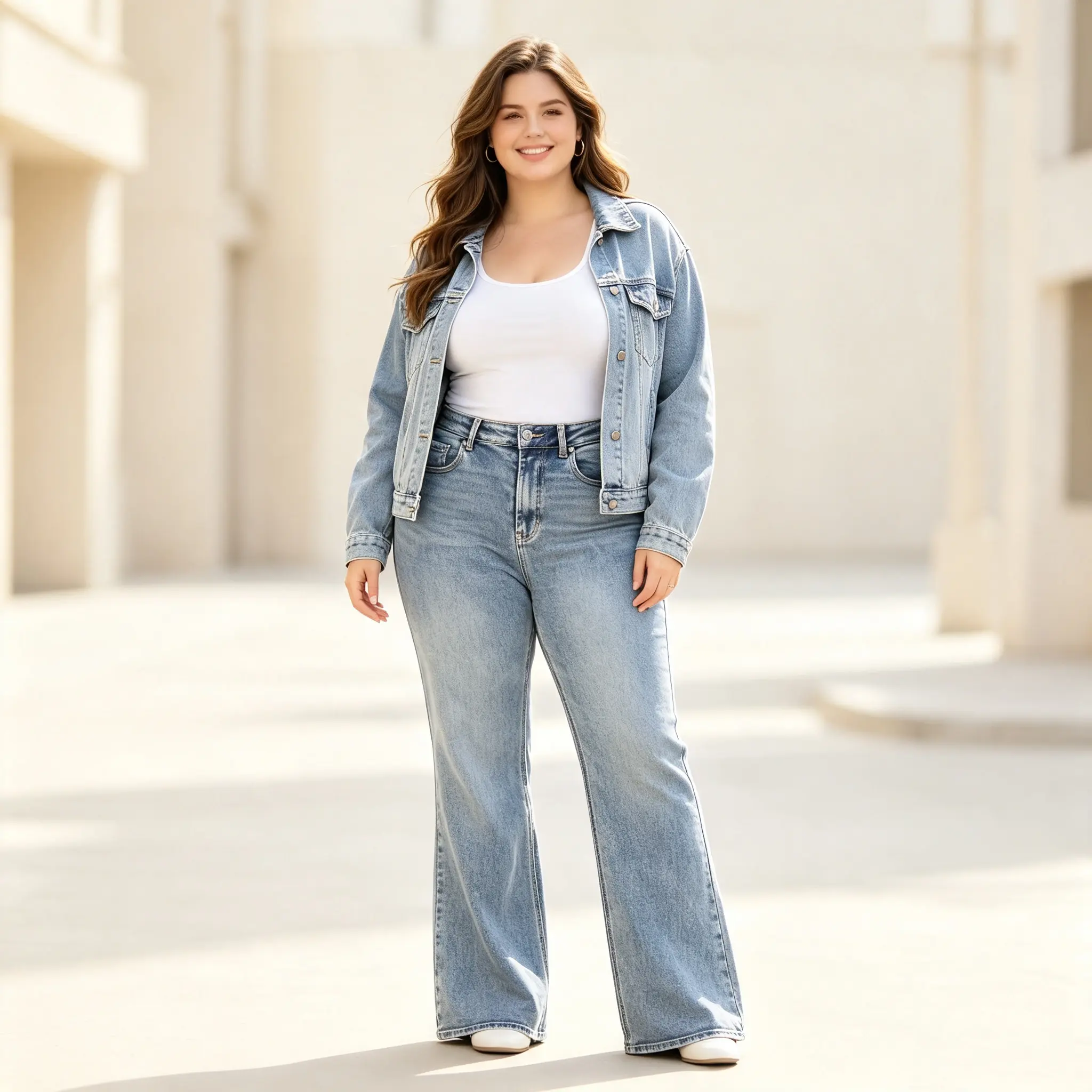 Women's Jeans Fit Womenswear Bottom Flare Jeans for Women Streetwear Pants Denim High Waisted Stretch Slimming Bell Bottoms Pants
