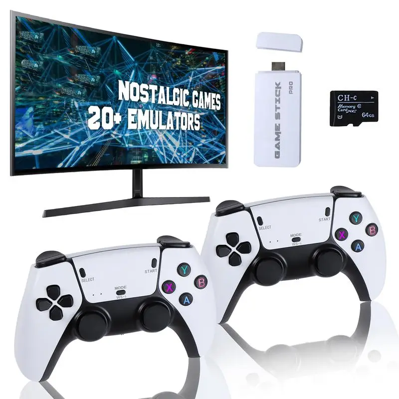 Retro Game Console.Retro Game Stick,Classic Game Stick Port ,Plug andplay Video Games,Most Emulators,HDMI Output, Dual Wireless Controllers.