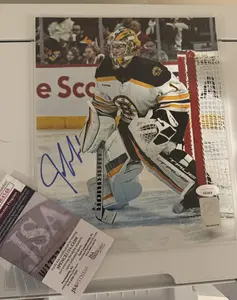 Bruins Jeremy Swayman autographed 8*10 photo JSA authenticated