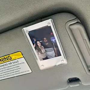 2 Piece Car Picture Holder, Acrylic Magnetic Photo Holder, Personalized Car Accessories, Car Visor Clip, Family Photos Frame