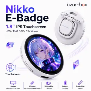 Beambox Digital Badge-Nikko LED Display  Pin - Custom DIY Video Badge, Anime Bag Charm, Personalized Gift for Creators & Tech Lovers