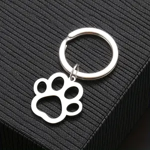 Stainless Steel Dog Paw Keychain