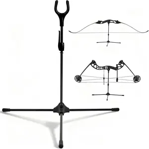 Archery Bow Stand - 18.9" Height Lightweight Bow Stand, Foldable Bow Rack Holder Legs for Recurve Bow Compound Bow Longbow