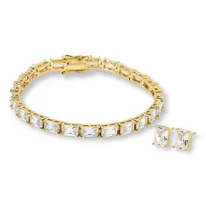Radiance by Absolute™ Emerald Cut Earrings and Tennis Bracelet Set