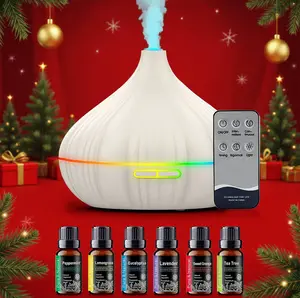 Essential  , 550ml Scent  with waterless auto Off  Timer Functions, Mist humidifier with Lighting, eco-Friendly Materials, Perfect for Office  Home. aroma desktop aromatherapy deal Happiness   and Diffuser oil Fragrance peach Driftwood nasal