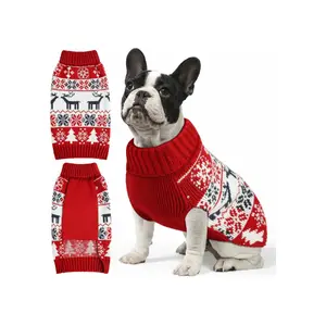 Christmas Dog Sweaters for Small Large Dogs Girl, Soft Warm Pup Dogs ShirtTurtleneck Dog Sweaters for Medium Large Dogs