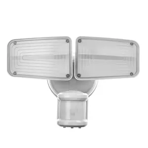 Home Zone Living Secure Dual Brightness Twin-Head LED Motion Sensor Security Light, 3000 Lumens, 5000K, HALO Standby - White