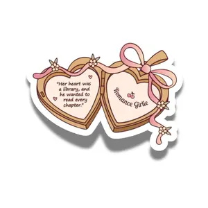 Romance Girlie Locket Sticker – Glossy or Glitter – Waterproof – Bookish Gift