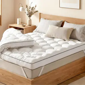 [MothersDayGift] BePatio 3-4 Inch Memory Foam Mattress Topper Queen Size for Back Pain & Pressure Relif, Luxury Hotel Style Cooling Mattress Pad for Bedroom/Dormitory,Machine Washable and Comfortable forTwin/Full/King Size