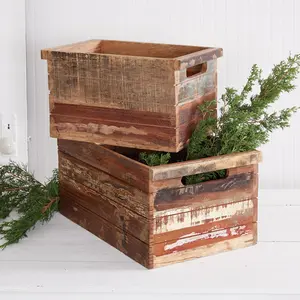 Reclaimed Wood Crates - Set of 2