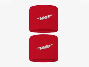 We Ball Sports 3" Wristbands (Red, 2-Pack)