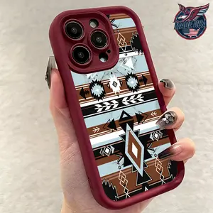 Southwestern Western Aztec Tribal Geometric Pattern for iPhone 17 16 15 14 Pro Max 13 12 11 Air XR XS Plus Slim Shockproof Anti Drop TPU Case