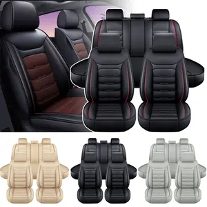 PU Leather Car Seat Covers, Seat Covers Front&Rear Full Set, Car Seat Protectors 5 Seats, Automotive Seat Covers Fit for Most Cars SUVs