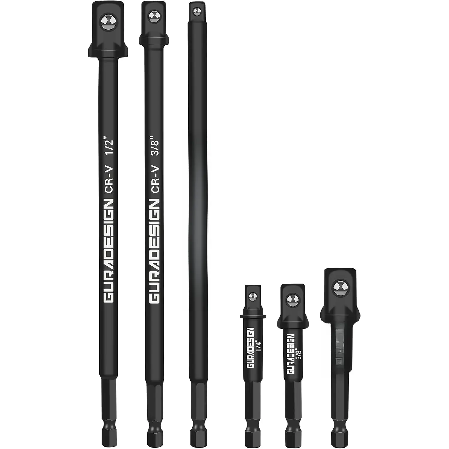 10" Long Impact Socket Adapter Set for Drill 6-, 10" and 3", Impact Grade Power Drill Sockets Adapter Set, 1/4", 3/8", 1/2" Hex Shank Impact Driver Socket Adapter.Quesear