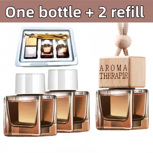 Car Essential Oil Diffuser Hanging Car Air Freshener with 1 Bottle & 2 Refills for Cars Homes & Offices Multi-Fragrance Aromatherapy Must-Have