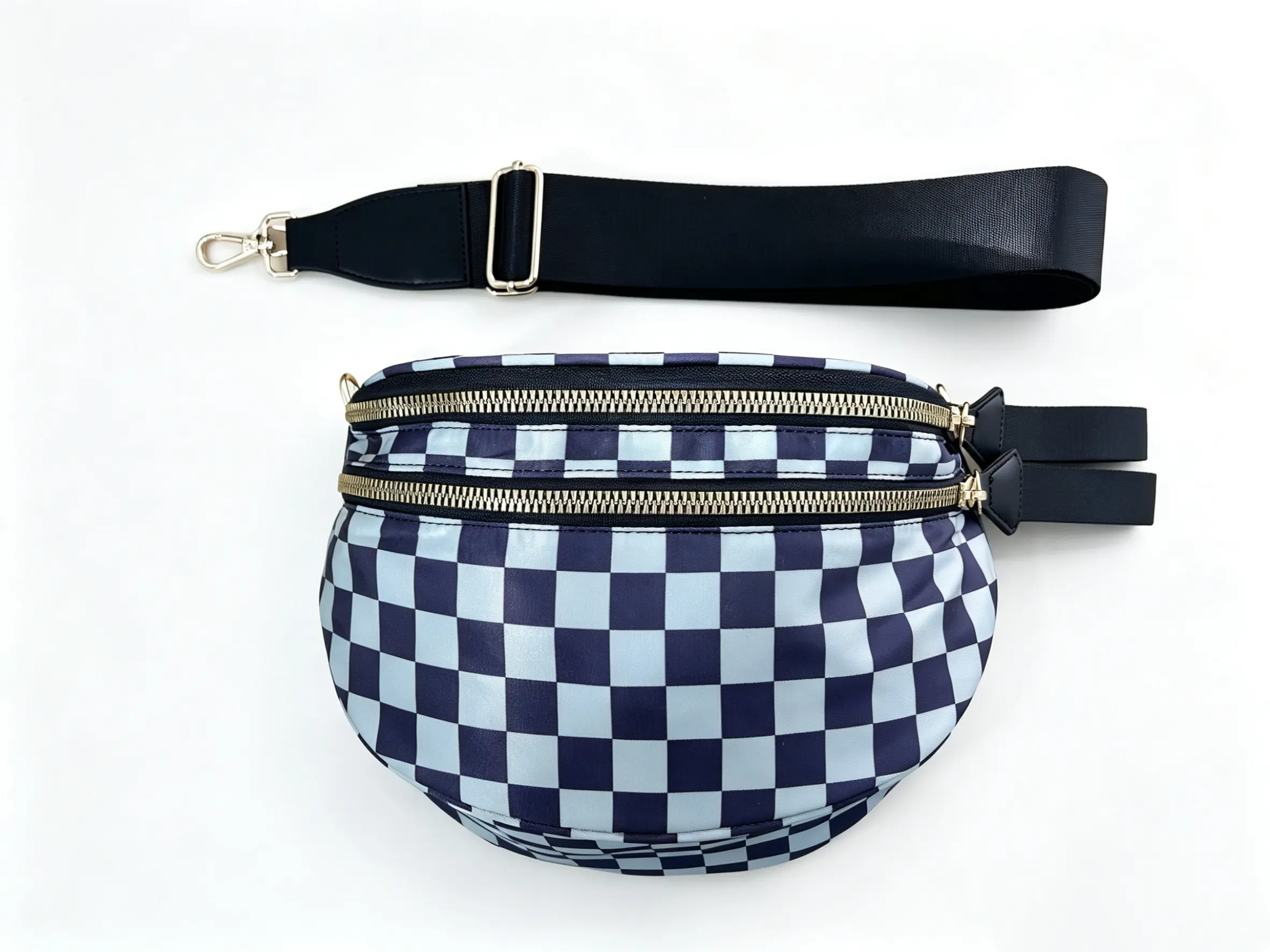 Women's Waterproof Checkered Mini Crossbody & Shoulder Bag - Lightweight Nylon Waist Fanny Pack with Adjustable Wide Strap, Multi-Pocket Small Urban Chest Bag for Travel Daily Use (Checkered Print, Lightweight Mini, Small Urban, Waterproof Variants), Chec