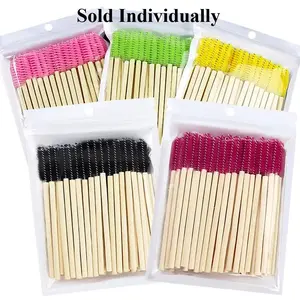 Wooden Handle Spiral Eyelash Brush, Multi-Color Options, Portable Lash Curler, Eyebrow Brush, Lash Extension Tool, Beauty Accessories