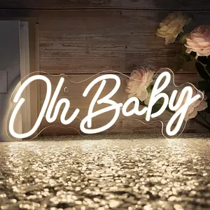 Oh  Neon Sign for Backdrop Wall Decor, Dimmable LED Neon Light for Backdrop  Shower, Birthday, Bedroom Christmas Birthday Party Warm white
