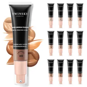 Twinky Flawless Long-Lasting Longwear Foundation, Lightweight & Natural Finish Makeup Base, Perfect Coverage Concealer Liquid Formula