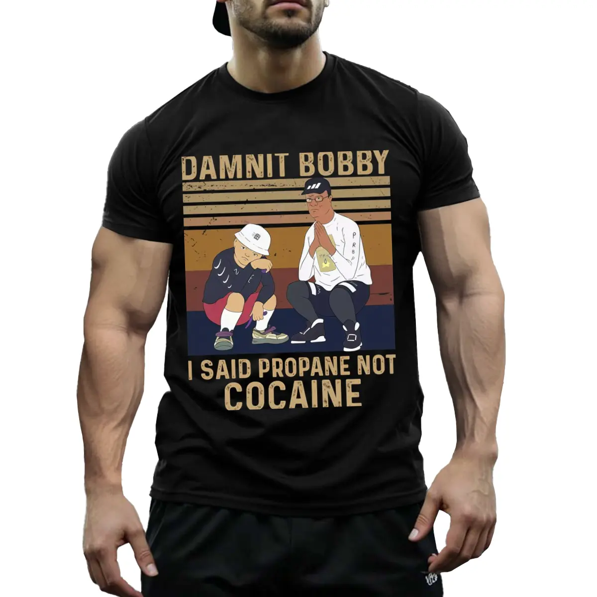 Men's 100% Cotton Short-Sleeve Breathable Soft Casual Gym T-Shirt, Hilarious Propane Mishap Cartoon Graphic Tee for BBQ Lovers, Unisex Dad Joke Weekend Gift, Shortsleeve