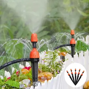 20pcs Micro Spray Adjustable 360-Degree Watering Sprinkler Heads, Atomizing Nozzles and Drip Irrigation Emitters, ke-Type Drip Irrigation System, High-Quality Durable Plastic Material, 2-in-1 Drip Irrigation Emitters and Atomizing Nozzles, Suitfor 1/4 Inc