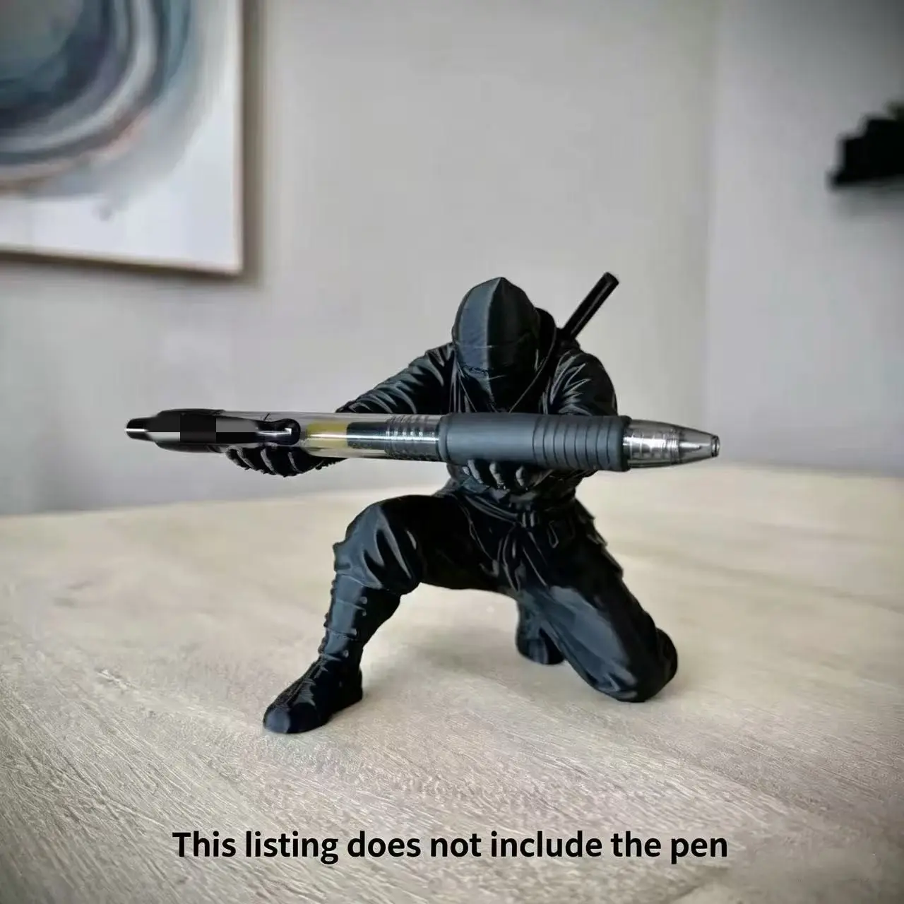 3D Printed Samurai Pen Holder Desk Organizer, Table Organizers, Desk Accessory, Holds Pens Pencils, Dark Ninja Style, Creative Gift for Boyfriend Colleague Friend