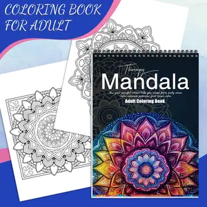 Adult Coloring Book Mandala Series Mindfulness Focus Unique Mandala Art 24 Pages High Quality A4 Paper 11.22x8.26 Inches Single Sided Spiral Bound Creative DIY Gift