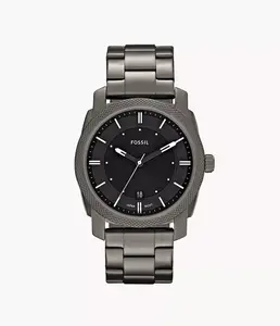 Fossil Men's Machine Three-Hand Day-Date, Smoke Stainless Steel Watch