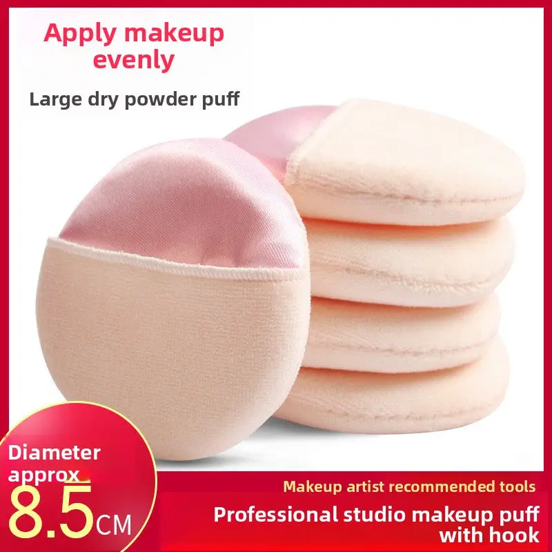 Round Makeup Powder Puff, Soft Fluffy Face Applicator for Loose & Setting Formulas