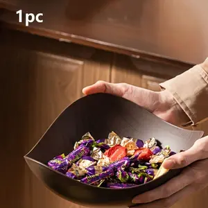 Large Faux Wood Grain Plastic Salad Bowl, Deep / PP Material, Ideal for Parties, Salads, Candies, Durable Fruit Bowl, Salad Serving Bowls