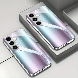 High-end fashion trend Purple green gradual change glitter New phone case for Samsung Galaxy S25 24 23 22 21 20Plus A05 06 14 15 16 24 25 26 34 35 36 54 55 56 trendy protective cover Protection Protector, Accessories, Smartphone
