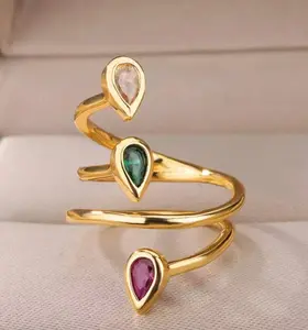 Twisted Stainless Steel Gold Plated Resizable Ring - Fashion Accessories