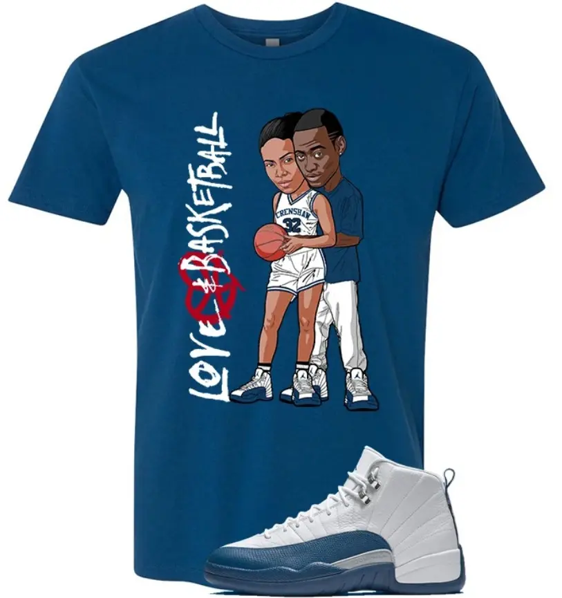 Navy Shirt Matching AJ 12 French Blue Sneaker, French Blue 12s Shirt, 100% Cotton, Classic Fit Casual Short Sleeve Tee, Menswear Tops