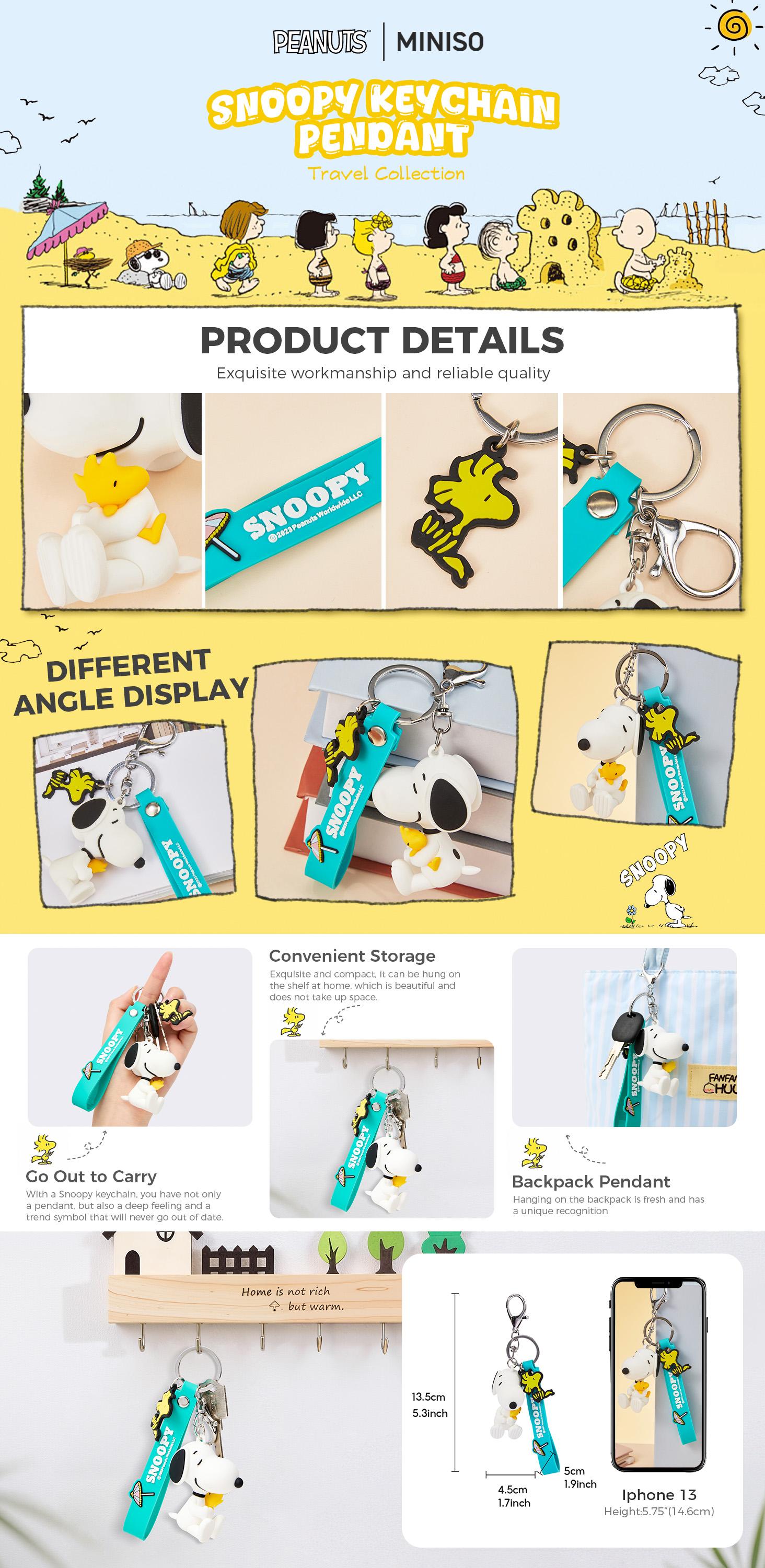 Snoopy Keychain Peanuts Bag Charm Collection Cute Bag Charm Key Chain for Car Key Backpack Birthday Gifts,Gift for Fans and Collectors,Holiday Gifts,Birthday Gift Mother's Day Gift Children's Day Gift