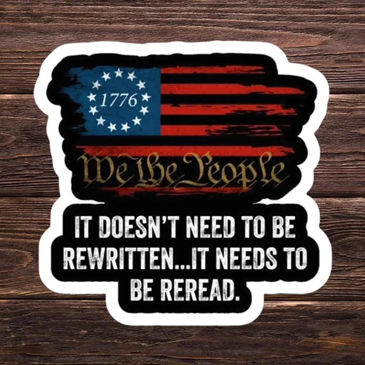 We The People American Flag Vinyl Sticker Decal, United States Patriotic Car Decals, Cars, Trucks, Laptops, Coolers, Toolboxes, Windows & More Waterproof Vinyl Sticker