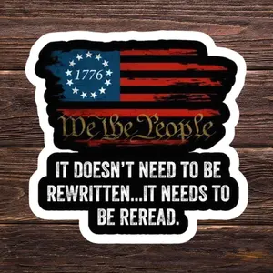 We The People American Flag Vinyl Sticker Decal, United States Patriotic Car Decals, Cars, Trucks, Laptops, Coolers, Toolboxes, Windows & More Waterproof Vinyl Sticker