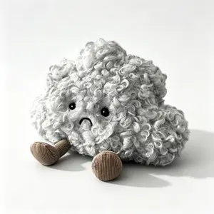 Cute Storm Dark Cloud Plush Toy, Soft Curly Stuffed Doll, Baby Comforter, Creative Birthday Gift, No Battery Needed