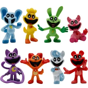 8pcs-set S-m-iling Figures Anime kawaii Catnap Doll PVC Model Toy Catnat Desktop Decoration Children Birthday Gifts