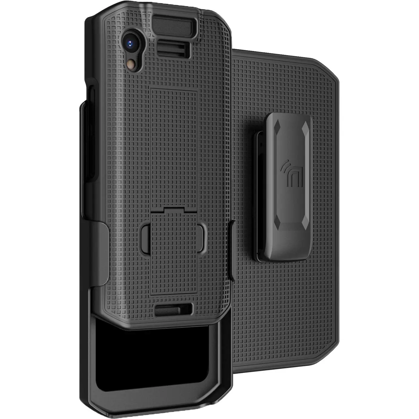 Case with Clip for Zebra TC21 TC26 Mobile Computer Scanner, Nakedcellphone Slim Hard Shell Cover with Kickstand and [Rotating/Ratchet] Belt Hip Holster Holder Combo